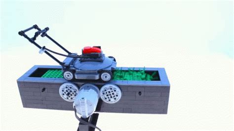 Lego Mowing Gif Lego Mowing Lawn Mower Discover Share Gifs