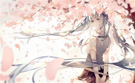 Safebooru 1girl Absurdly Long Hair Arms Behind Back Cherry Blossoms