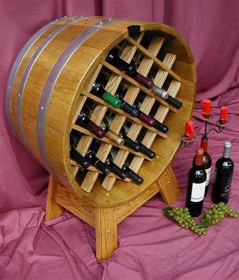 Oak Barrel Wine Rack Wine Rack Furniture Wine Furniture Wine Decor