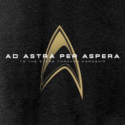 Star Trek Ad Astra Per Aspera Heather Black Tee Official Apparel