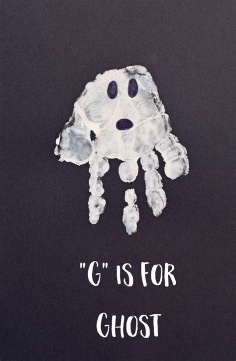 Letter G “Ghost” Handprint Art for Preschoolers | Preschool art