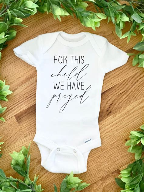 For This Child We Have Prayed Baby Onesie Etsy