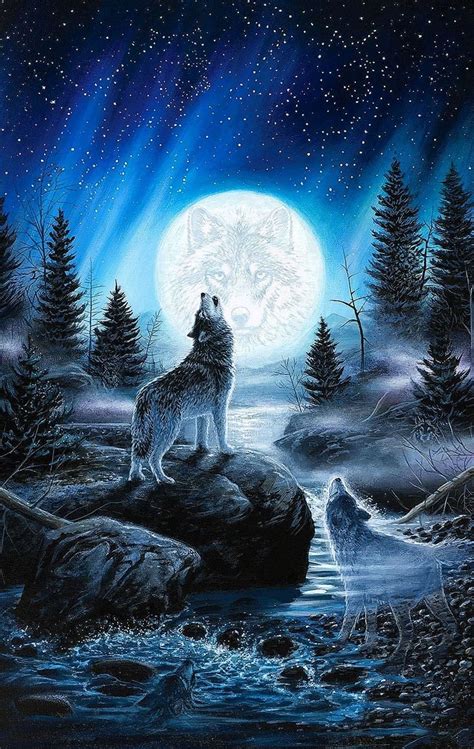 Wolf Howling At The Moon Mobile Wallpapers Free Download