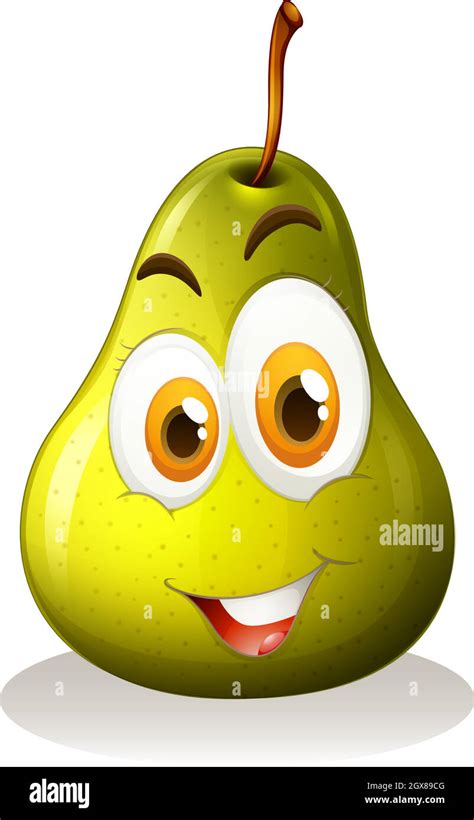 Green Pear With Happy Face Stock Vector Image And Art Alamy