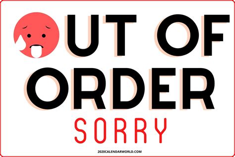 Out Of Order Sign Free Printable