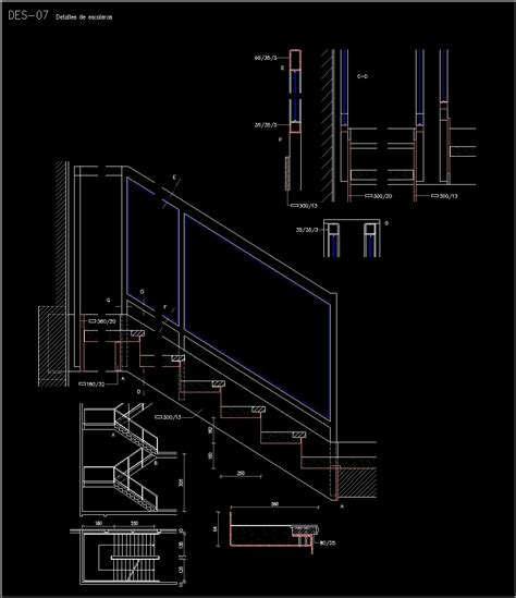 Stair With Glass Hamdrail Dwg Block For Autocad • Designs Cad