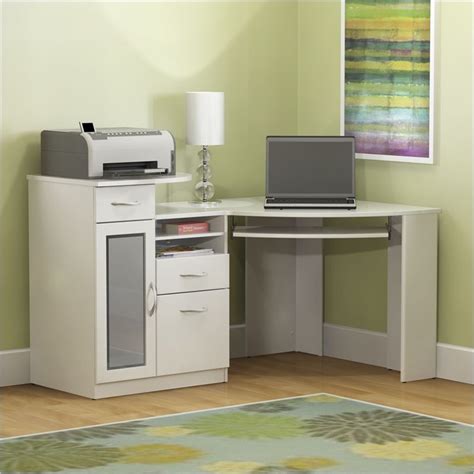 54w computer desk with storage and 2 drawer lateral file cabinet. Bush Vantage Corner Wood Pure White Computer Desk | eBay