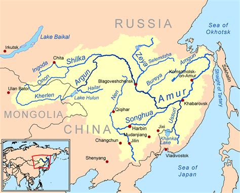 Amur River With Images Amur River River Map