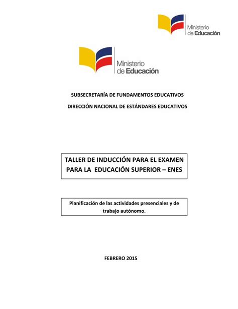 Pdf Taller De Inducci N Para El Examen Para La Pdf Fileejercicios