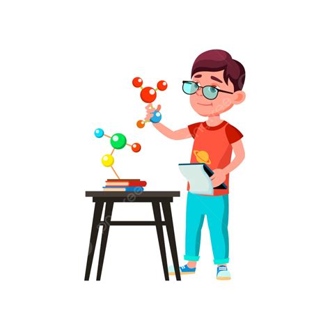 Gambar Ilmuwan Anak Sekolah Meneliti Vektor Molekul Vektor Belajar