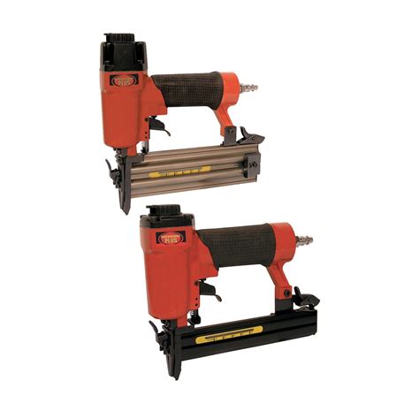 The crown stapler and the brad nailer are both tools that help you fasten things together. 18 Gauge 2" Brad Nailer / 1" Narrow Crown Stapler Combo ...