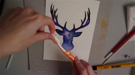 Watercolors Galaxy Deer Youtube