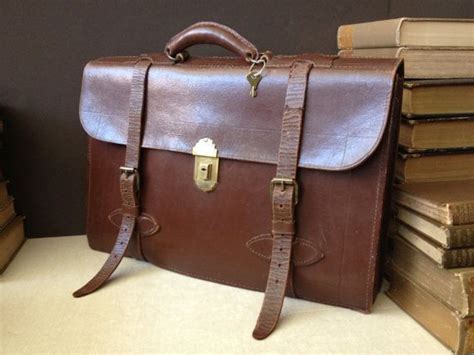 Reserved Vtg England Chestnut Brown Leather Briefcase Etsy