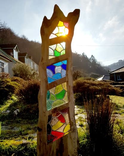 Scala Stained Leaded Glass Wood Sculptures