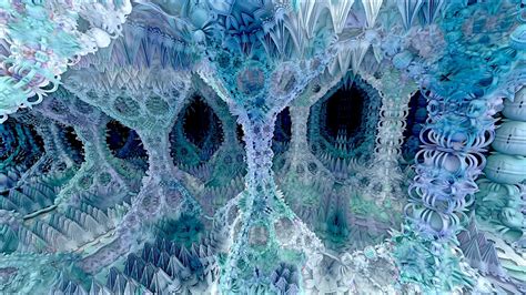 Wallpaper Abstract Water Blue Ice Frost Fractal Freezing