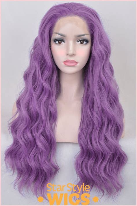 Lilac Lace Front Wig Boasting Perfect Wavy Hair Lengths Measuring 22 Inches The Light Pastel