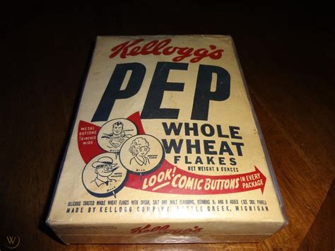 vintage 1946 kelloggs pep cereal box superman and the pirates comic on back 1853177883