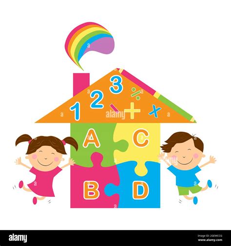 Play Group Preschool Children Education Kindergarten Logo Template
