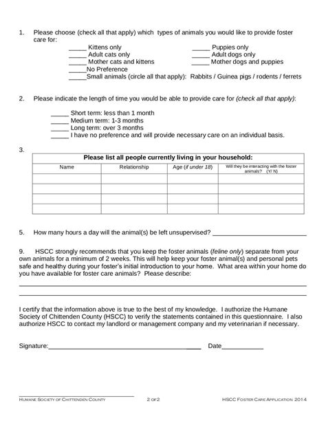 Foster Care Application 020414 By Chittenden County
