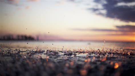 Sunset Water Drops Depth Of Field Rain Photography Bokeh Red
