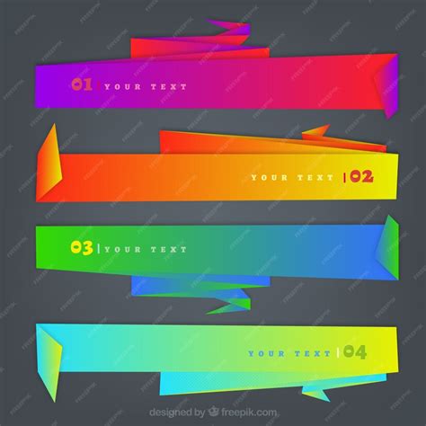 Free Vector Brightly Colored Banners Paper Effect