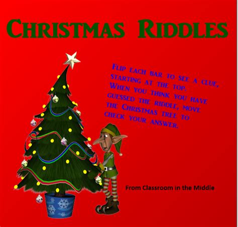 In this list of picture riddles, you can find a wide range of difficulty to keep your brain entertained as well as brush. Christmas Riddles Smartboard