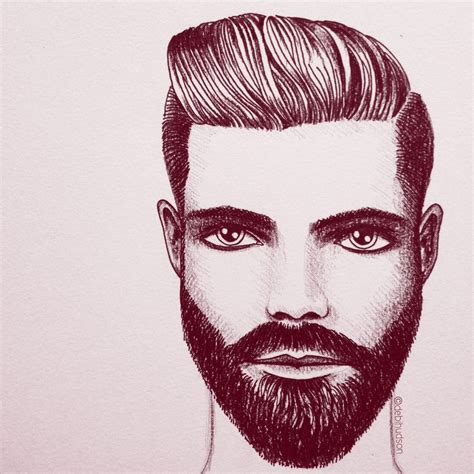 Ink Drawing Hipster Beard By Debi Hudson