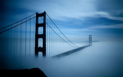 2560x1600 Bridge Fog Gate Golden Coolwallpapersme