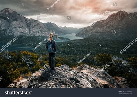 Woman Hiker Stands Enjoys Valley View Stock Photo 783969616 Shutterstock