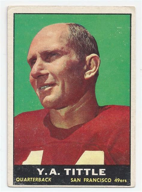 1961 Y A Tittle Football Card Nfl Hall Of Famer Sanfrancisco49ers