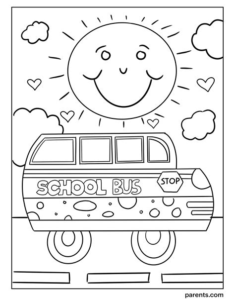 Back To School Colouring Pages For Preschoolers