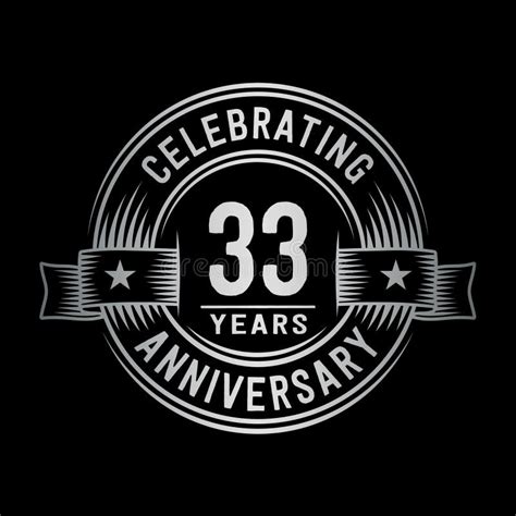 33 Years Anniversary Celebration Logotype 33rd Years Logo Vector And