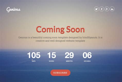 Coming Soon Html5 Template Free Download Printable Templates
