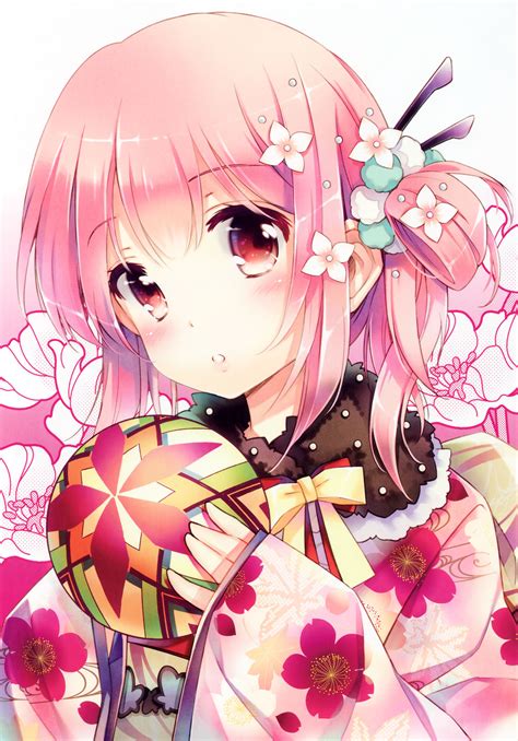 Mottsun1860028 Anime Flower Kimono Anime Images