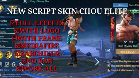 Chou Elite Skin King Of Muay Thai Full Effects All Patch Work Skin