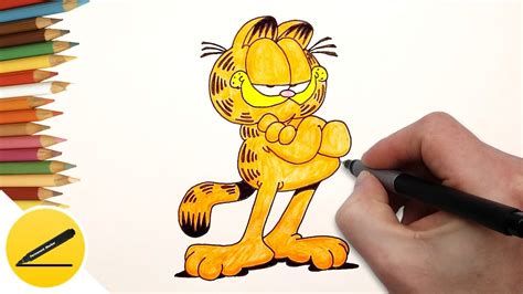 How To Draw A Cat Garfield Step By Step Cartoon Characters Youtube