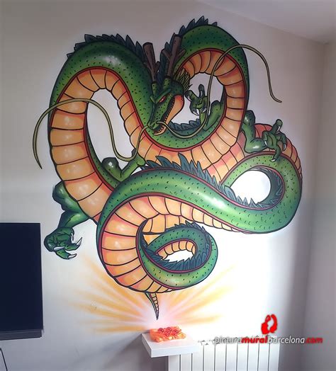 Mural Graffiti Dragon Shenron En HabitaciÓn Pintura