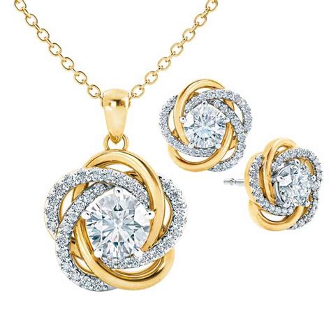 Perfectly Paired Love Knot Pendant With Matching Earrings