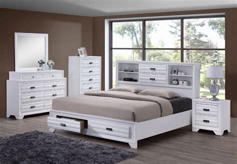 White Queen Storage Bed With Bookcase Headboard Hanaposy