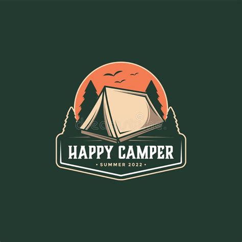 badge emblem outdoor adventure camping logo vector illustrations template stock vector
