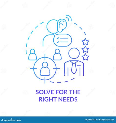 Solve For Right Needs Blue Gradient Concept Icon Stock Vector