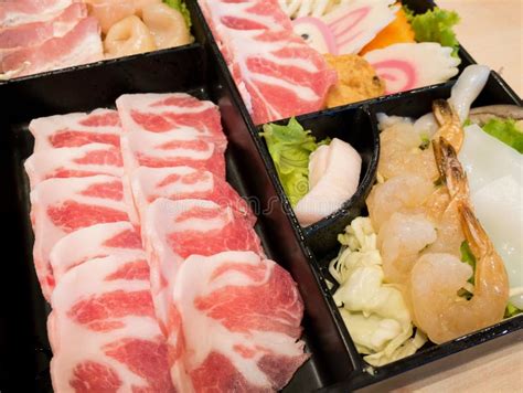 Slice Pork Stock Image Image Of Cuisine Sukiyaki Shabu 98711691