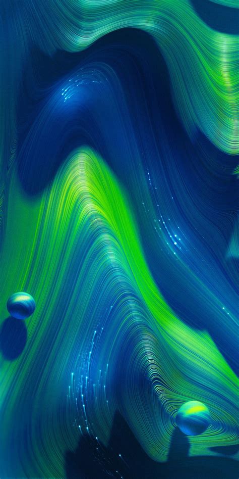 Waves Flow Stream Colorful Blue Green 1080x2160 Wallpaper Galaxy