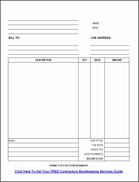 contractor invoice template editable sampletemplatess