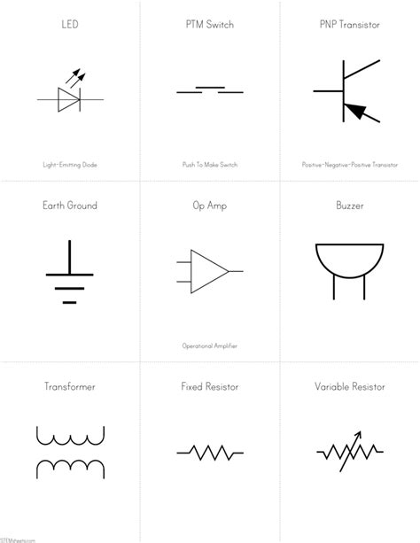 Electric Circuit Symbols Flashcards Stem Sheets