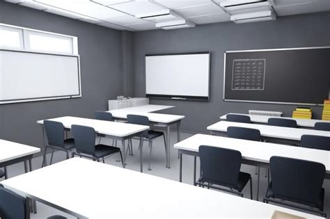 Premium Ai Image Closeup Of Modern Empty Classroom With Interactive