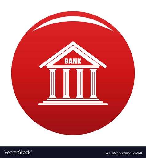 Bank Icon Red Royalty Free Vector Image Vectorstock