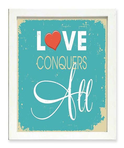 Instant Download Love Conquers All Print Blue Heart Printable Home