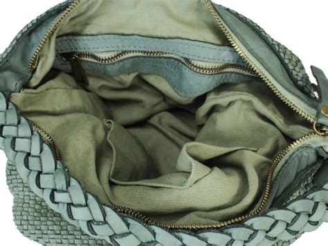 Otranto Mint Medium Soft Woven Leather Bag