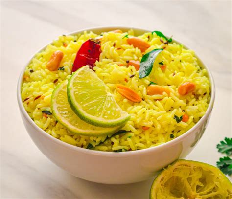 Indian Lemon Rice Vegan Turmeric Lemon Rice Flavours Treat